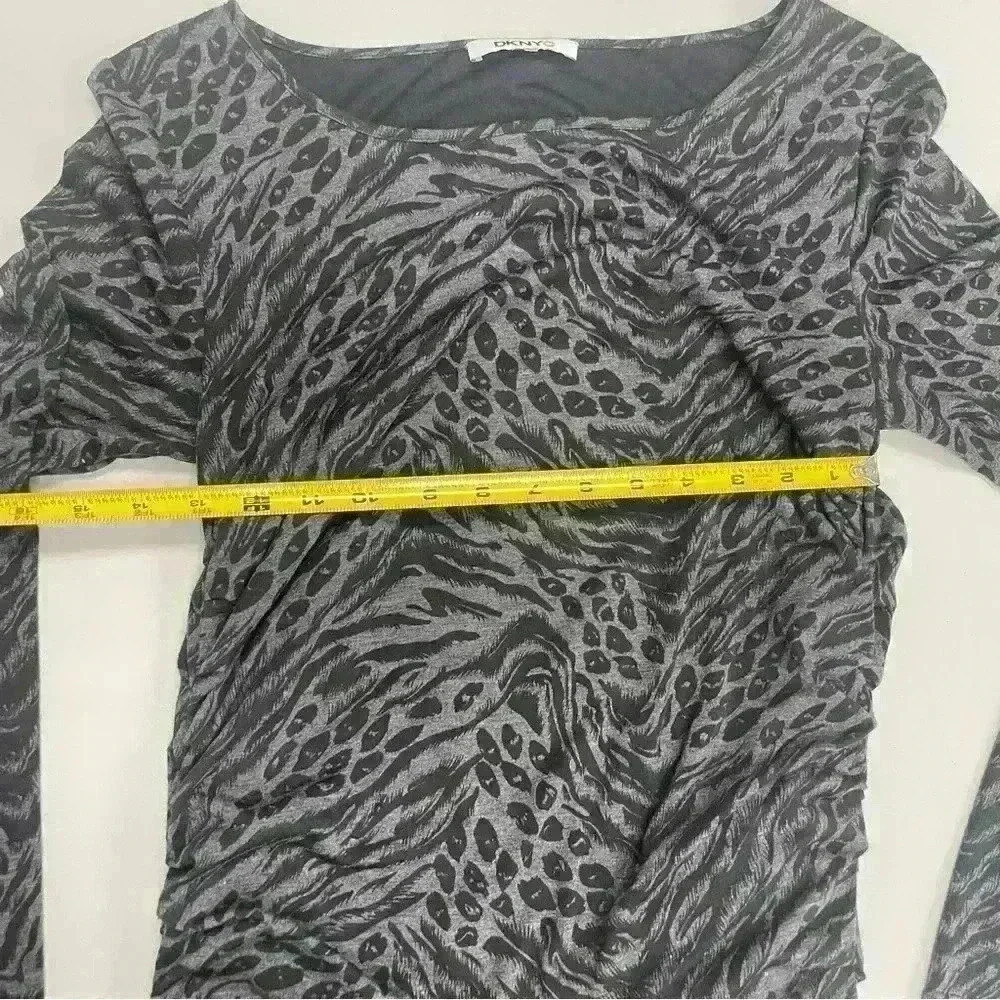 DKNYC animal print black and gray dress with tethered sides quality casual - Picture 2 of 7